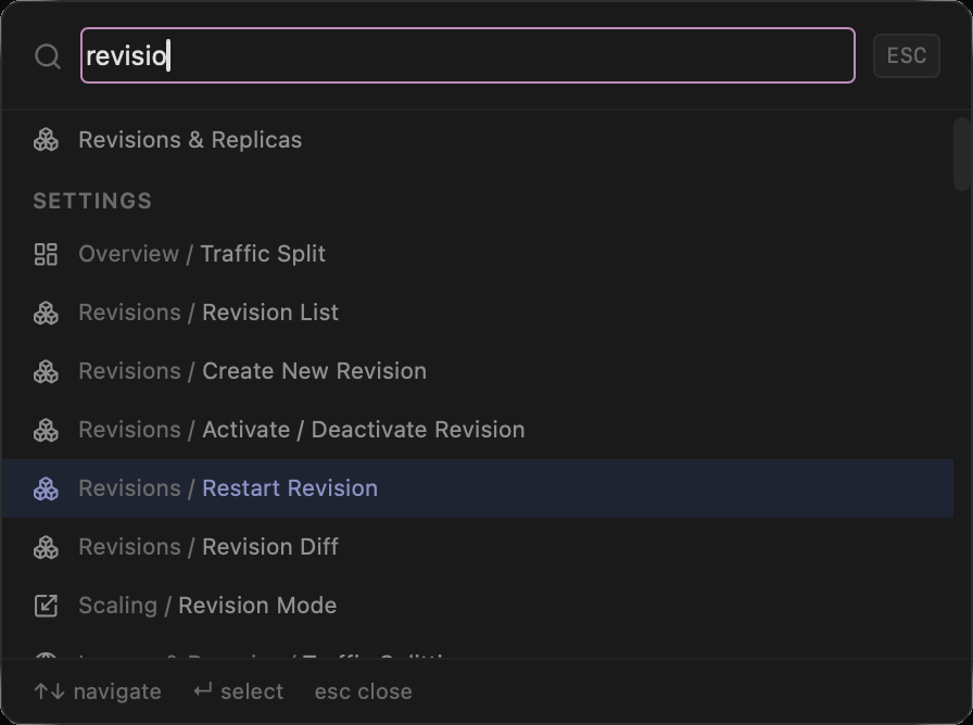 Prizmik's Command Palette in use