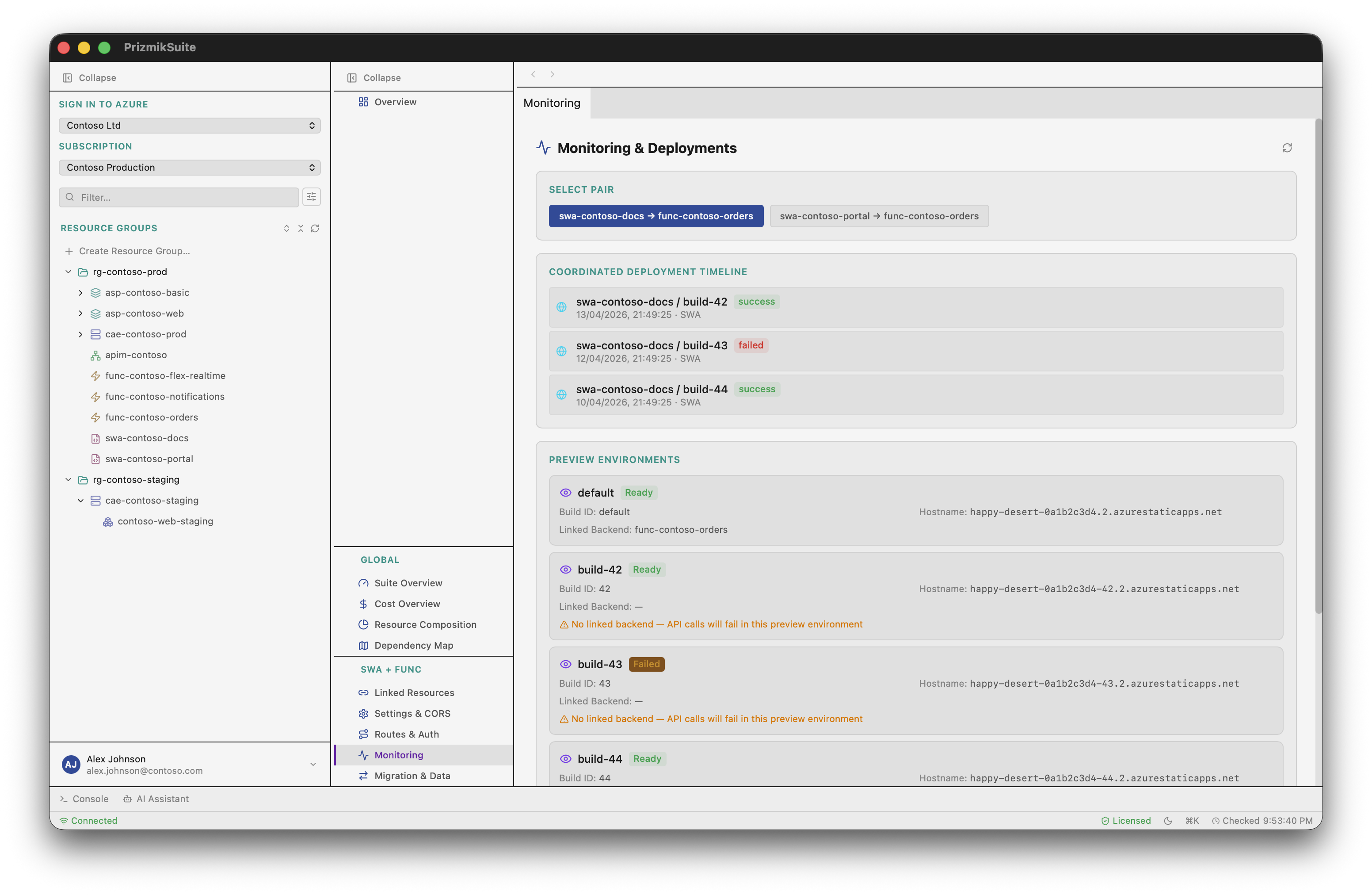 Coordinated deployment timeline for SWA and Functions